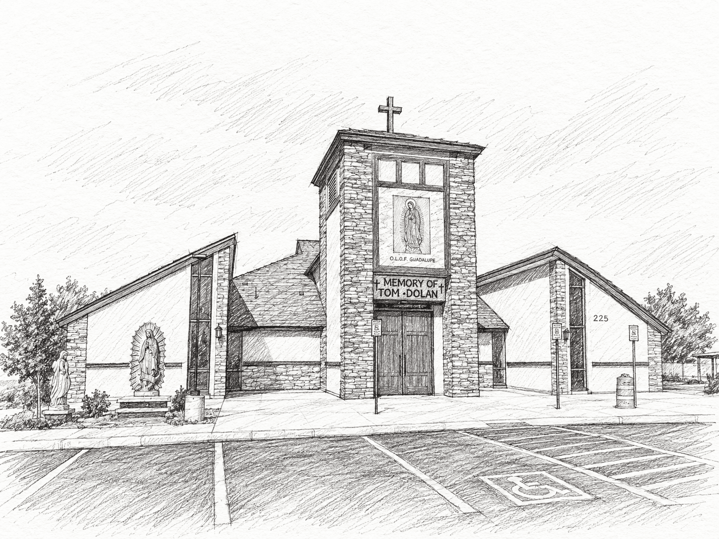 Sketch of Our Lady of Guadalupe Catholic Church