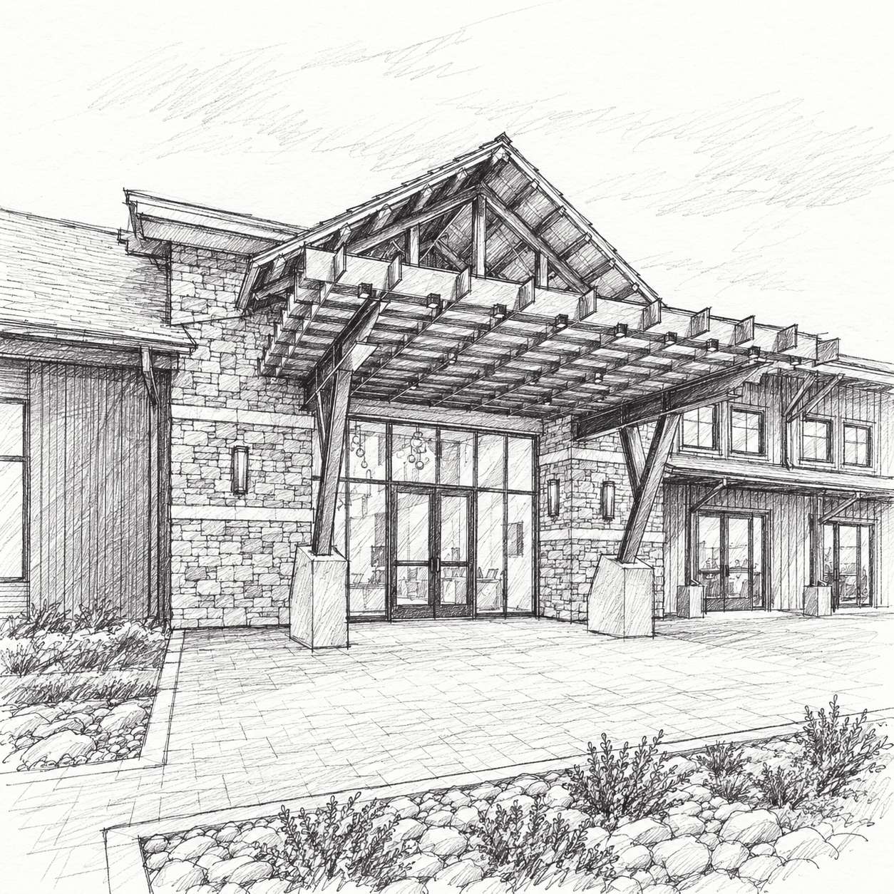 Sketch of The Meadows Event Center